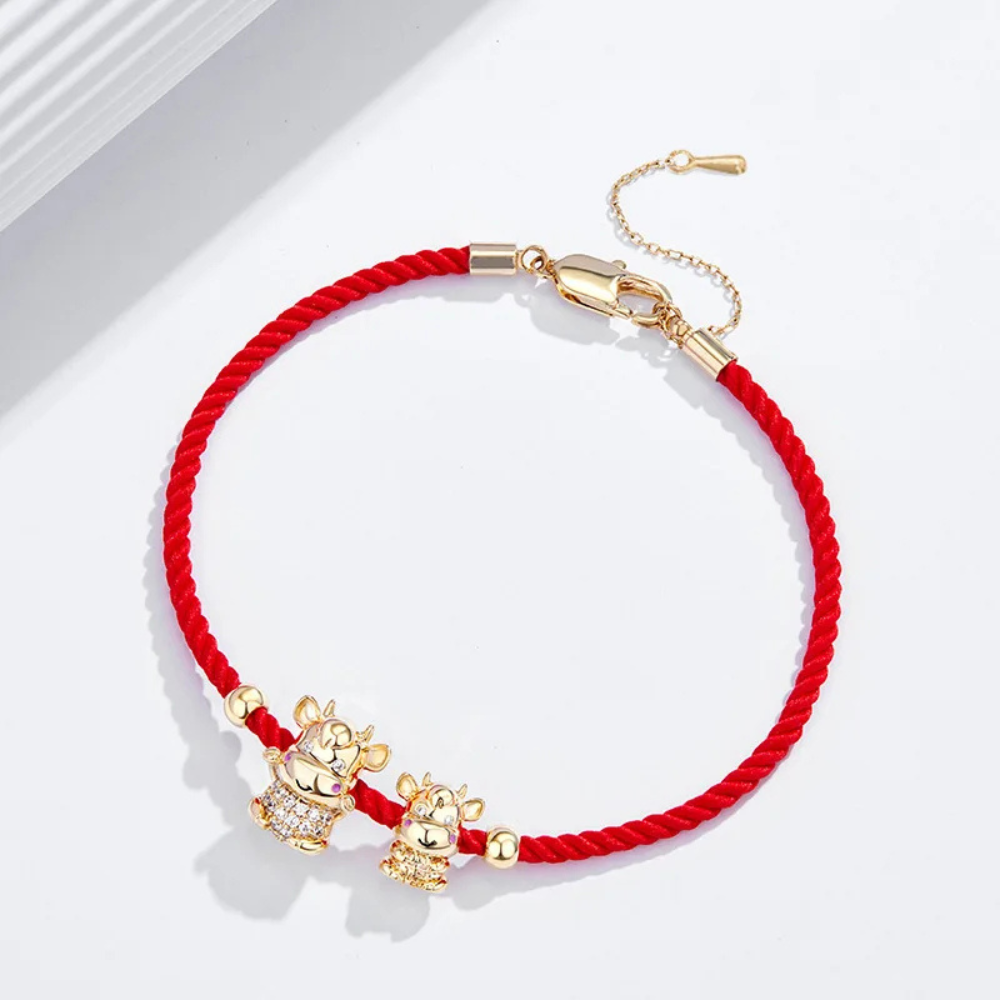 Bracelet Vache Rouge or
