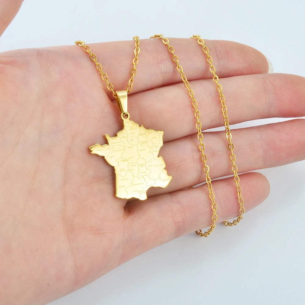 Collier Pendentif France doré