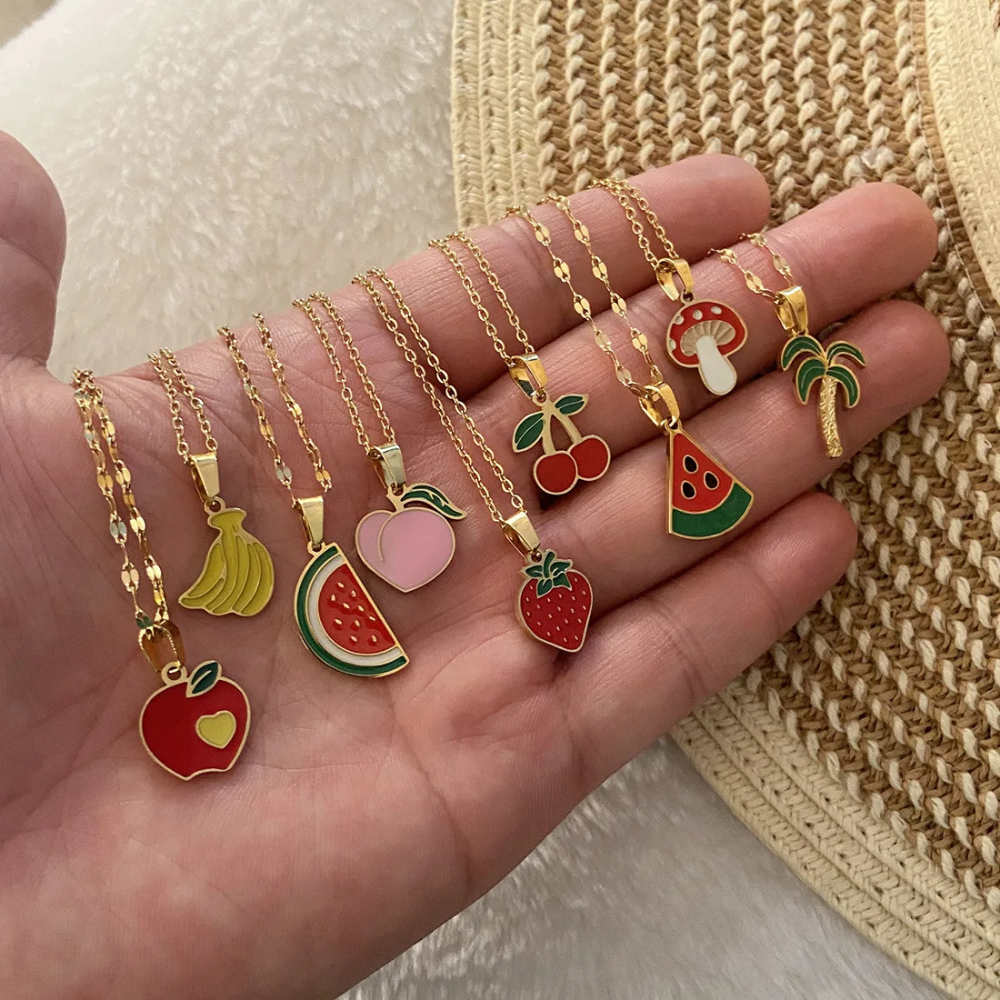 Collier pendentif fruit et légume