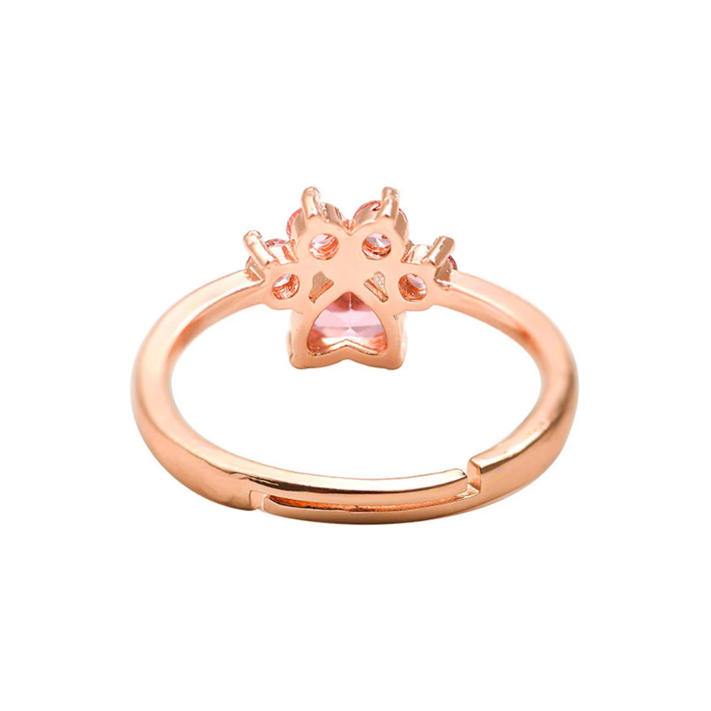 Bague Patte de Chien Rose