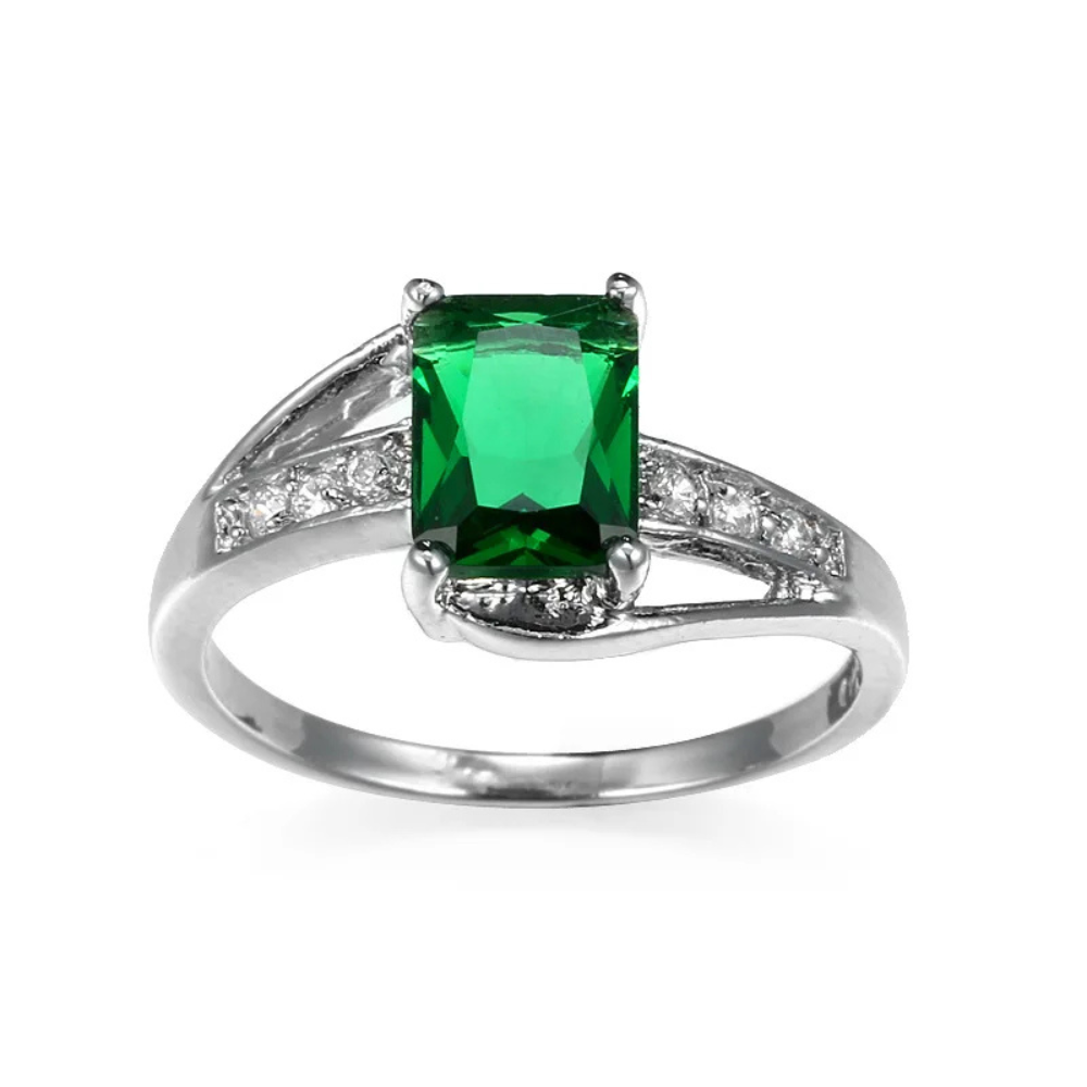 Bague Femme Pierre Verte