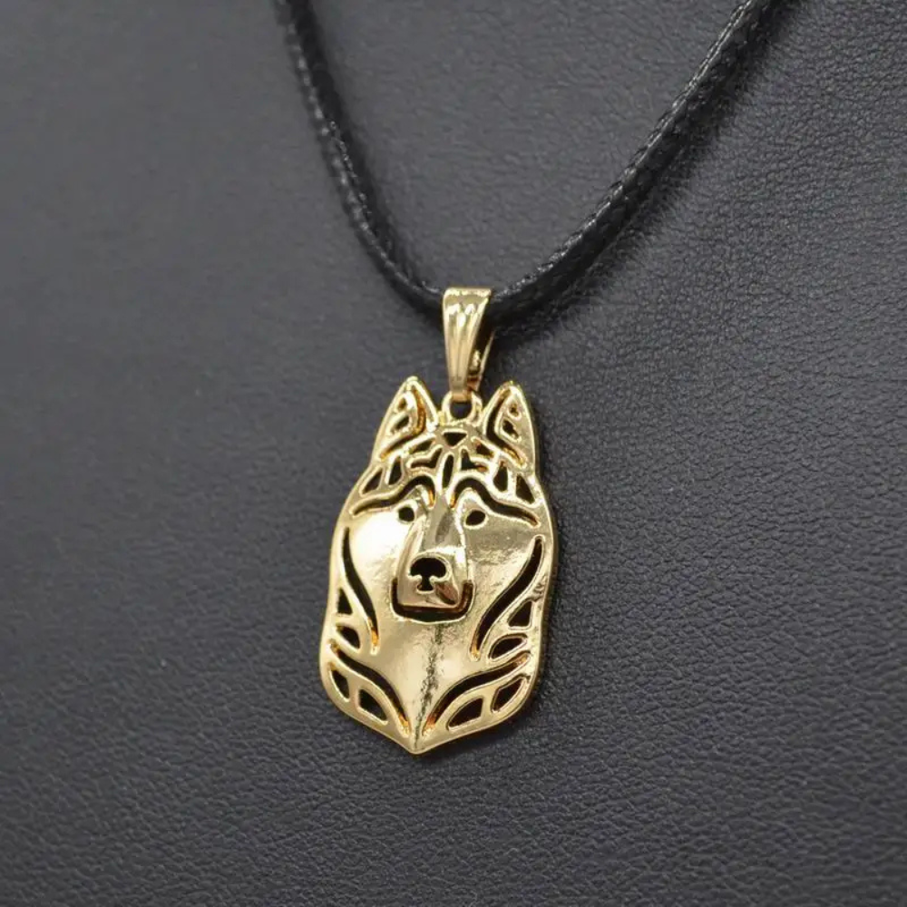 Collier Loup Cuir