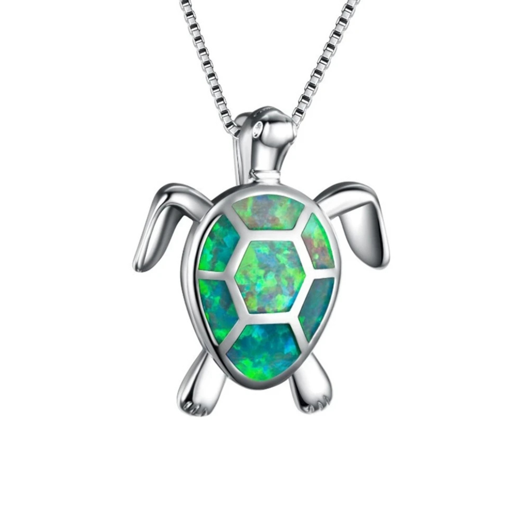 Collier Grenouille Argent et verte