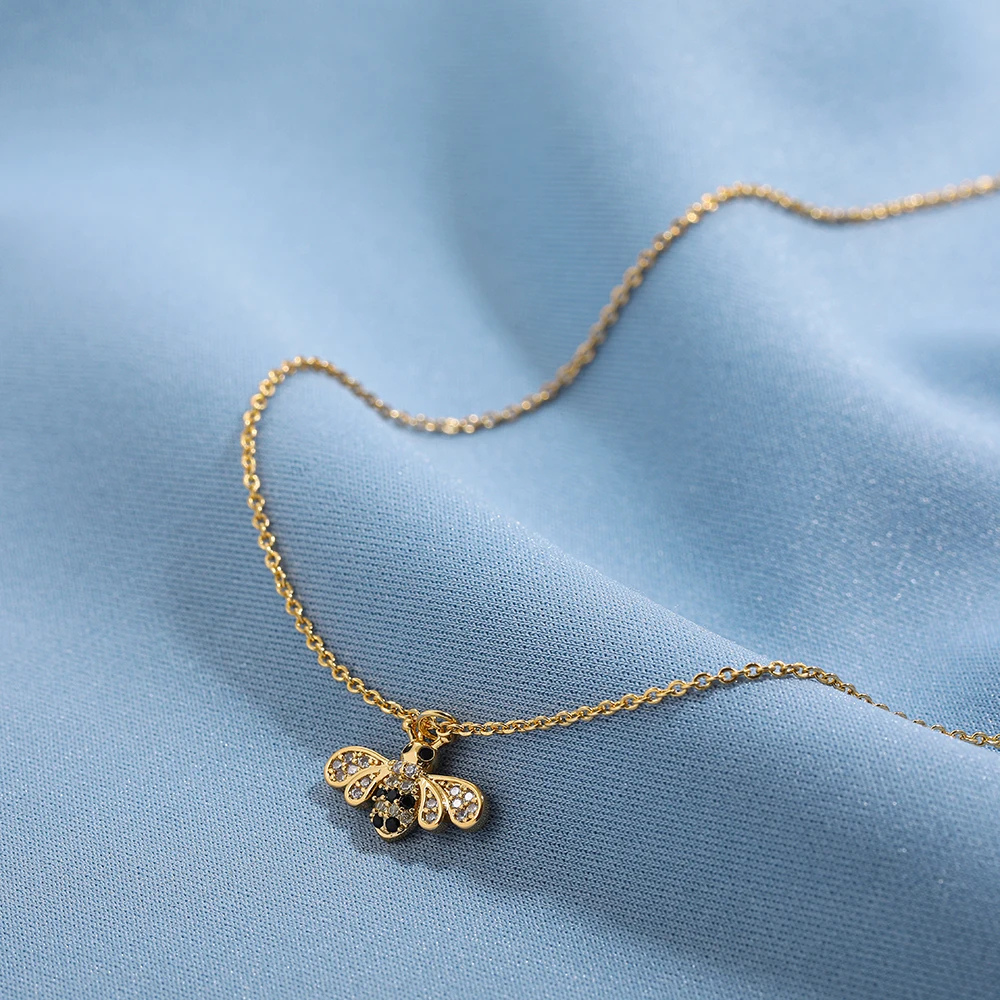 Collier Abeille Or strass