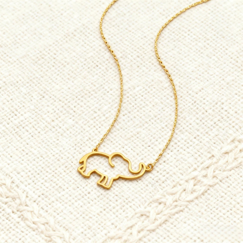 Collier Éléphant Doré femme