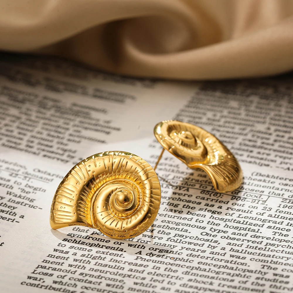 Boucles d'Oreilles Coquillage doré femme