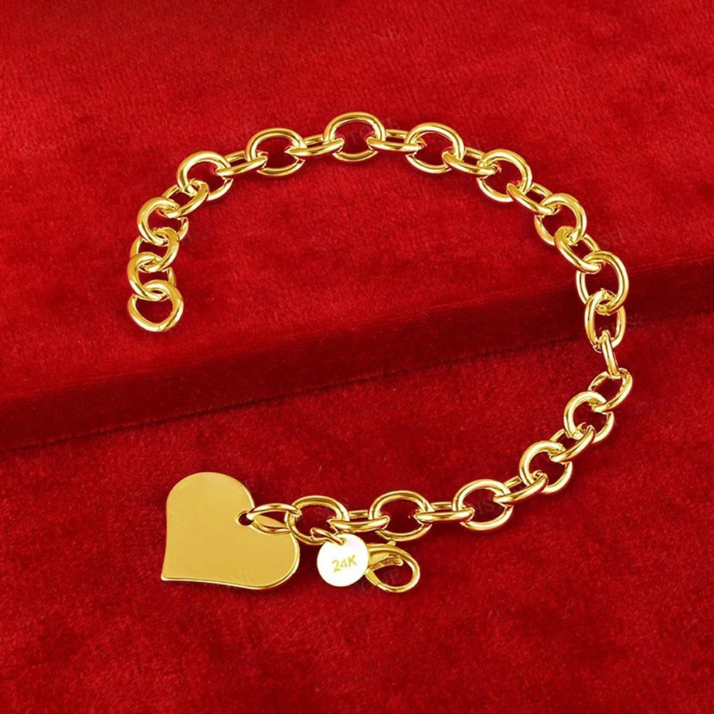 Bracelet Coeur Maillon or