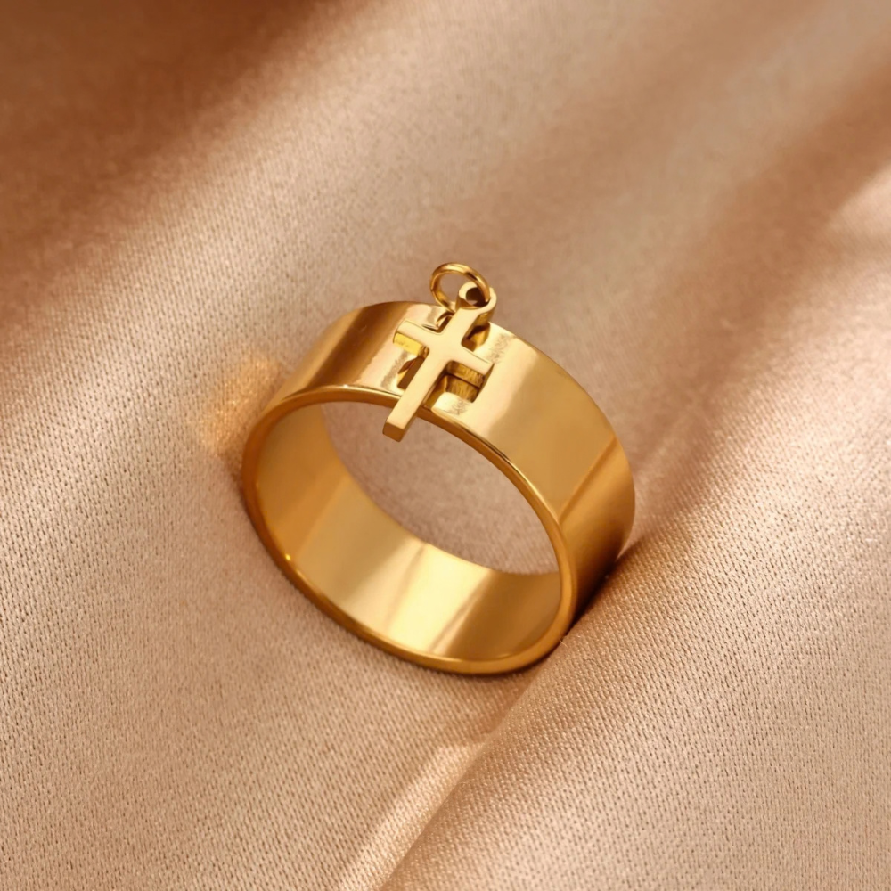 Duo Bague Croix doré