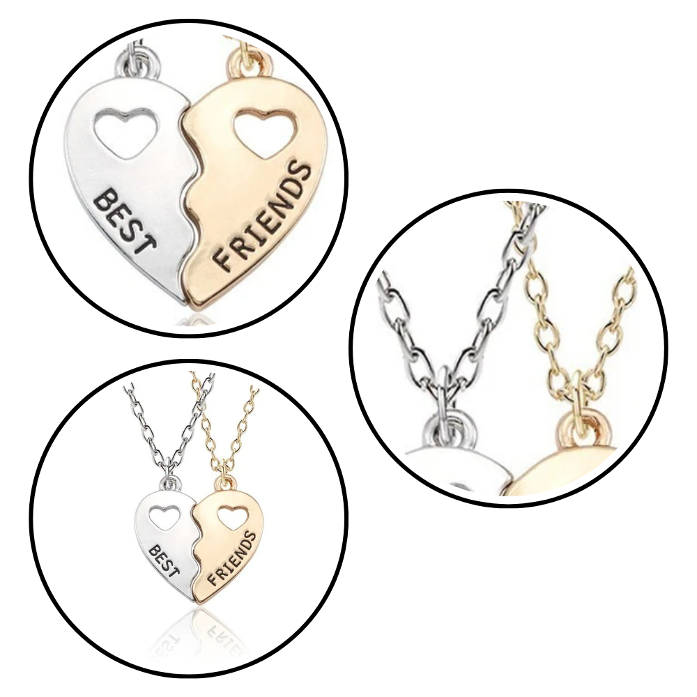 Collier Best Friends Coeur Or et Argent