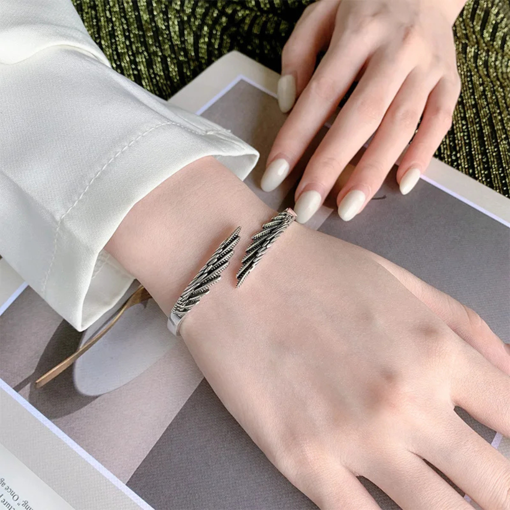 Bracelet Plume Tendance argent