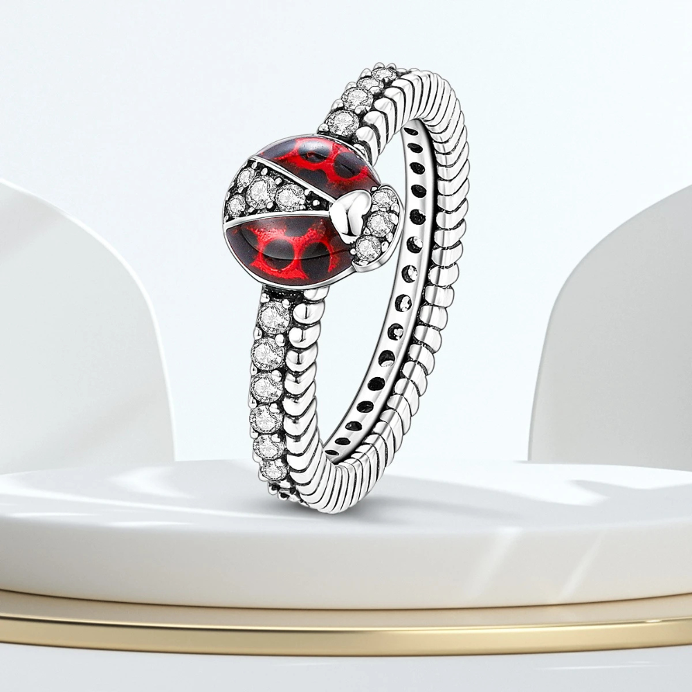 Bague Coccinelle Strass argent