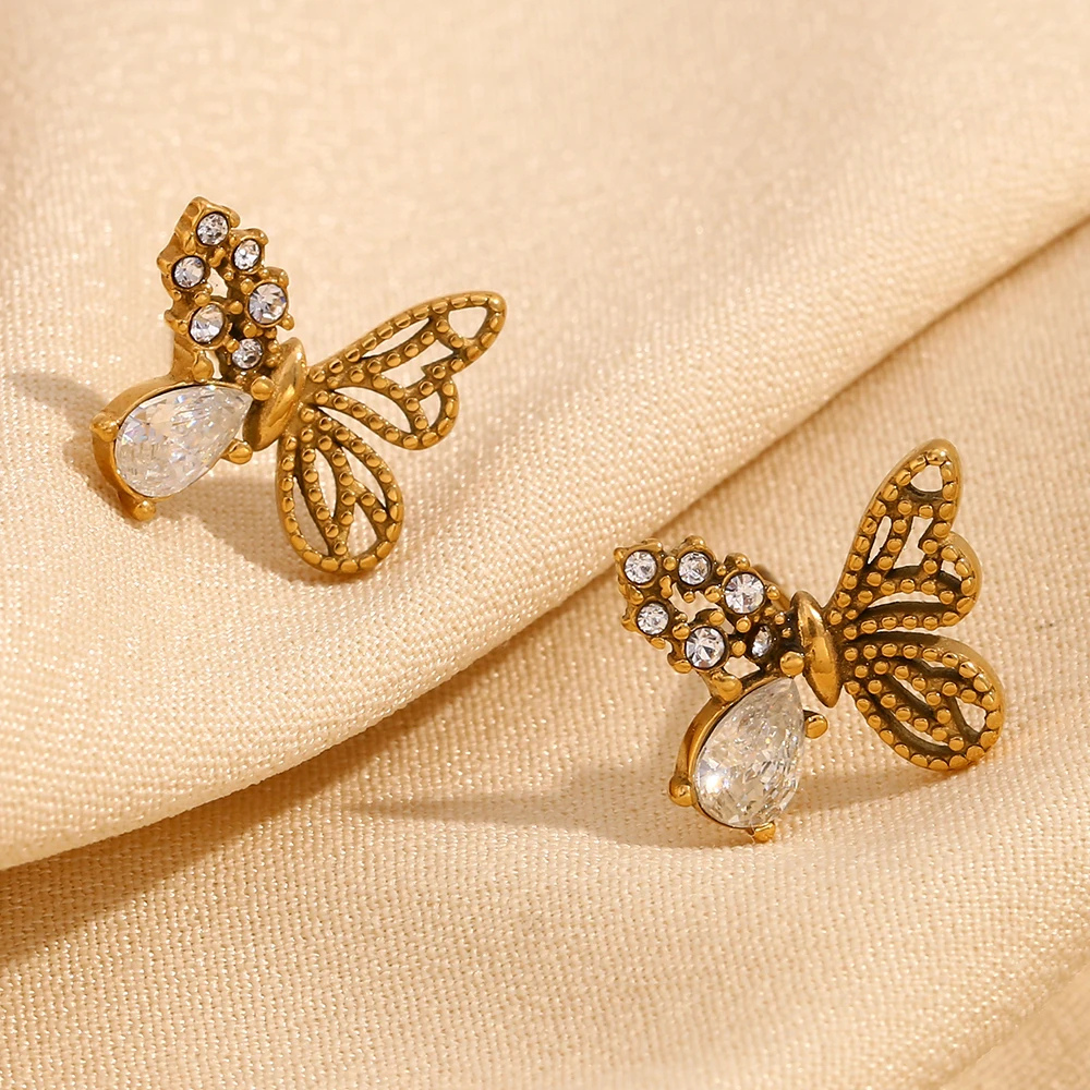 Boucles d'Oreille Papillon diamant