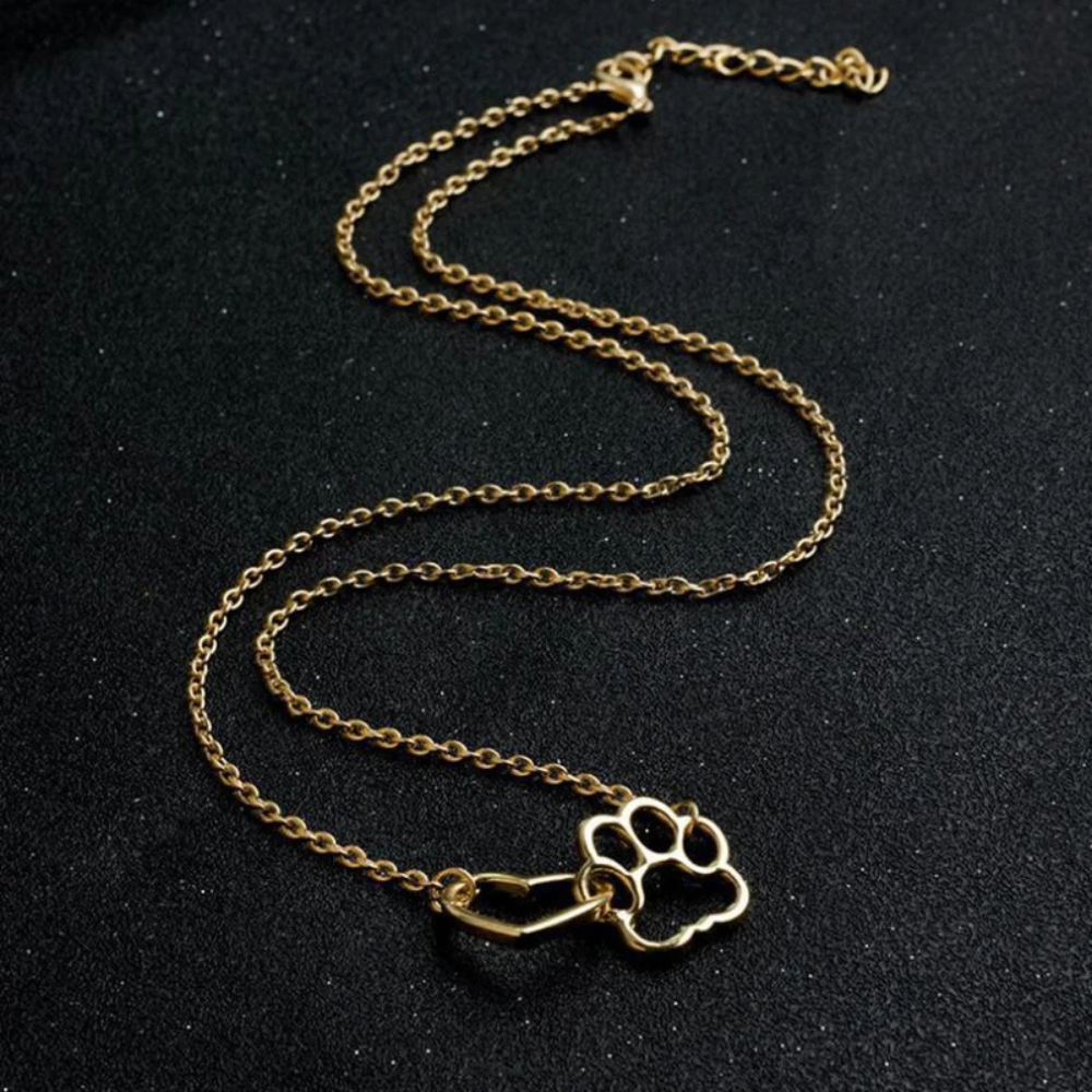 Collier Cœur et Patte de Chien femme
