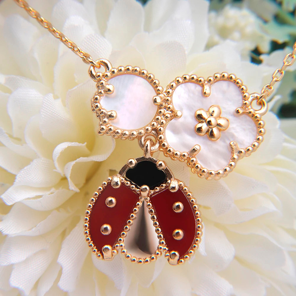 Collier Coccinelle et Fleur fille