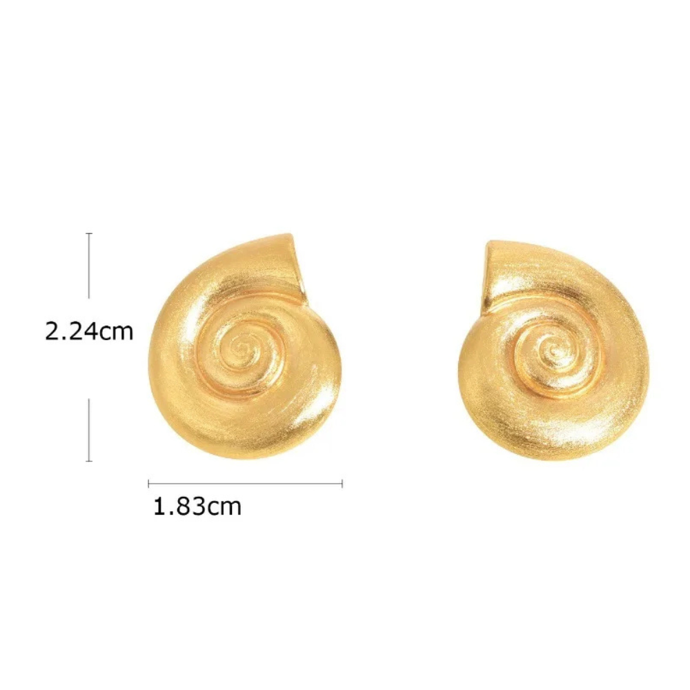 Boucles d'Oreilles Coquillage Or Femme acier doré