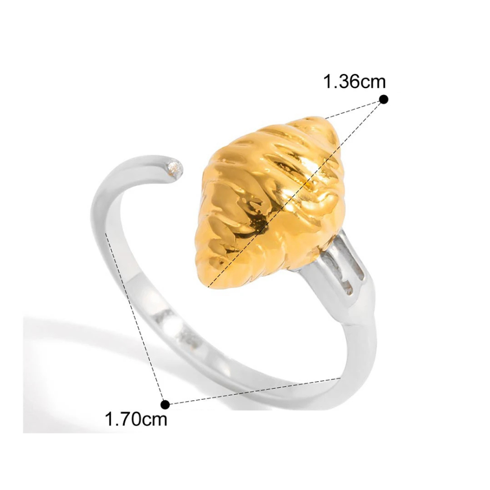 Bague Croissant or argent