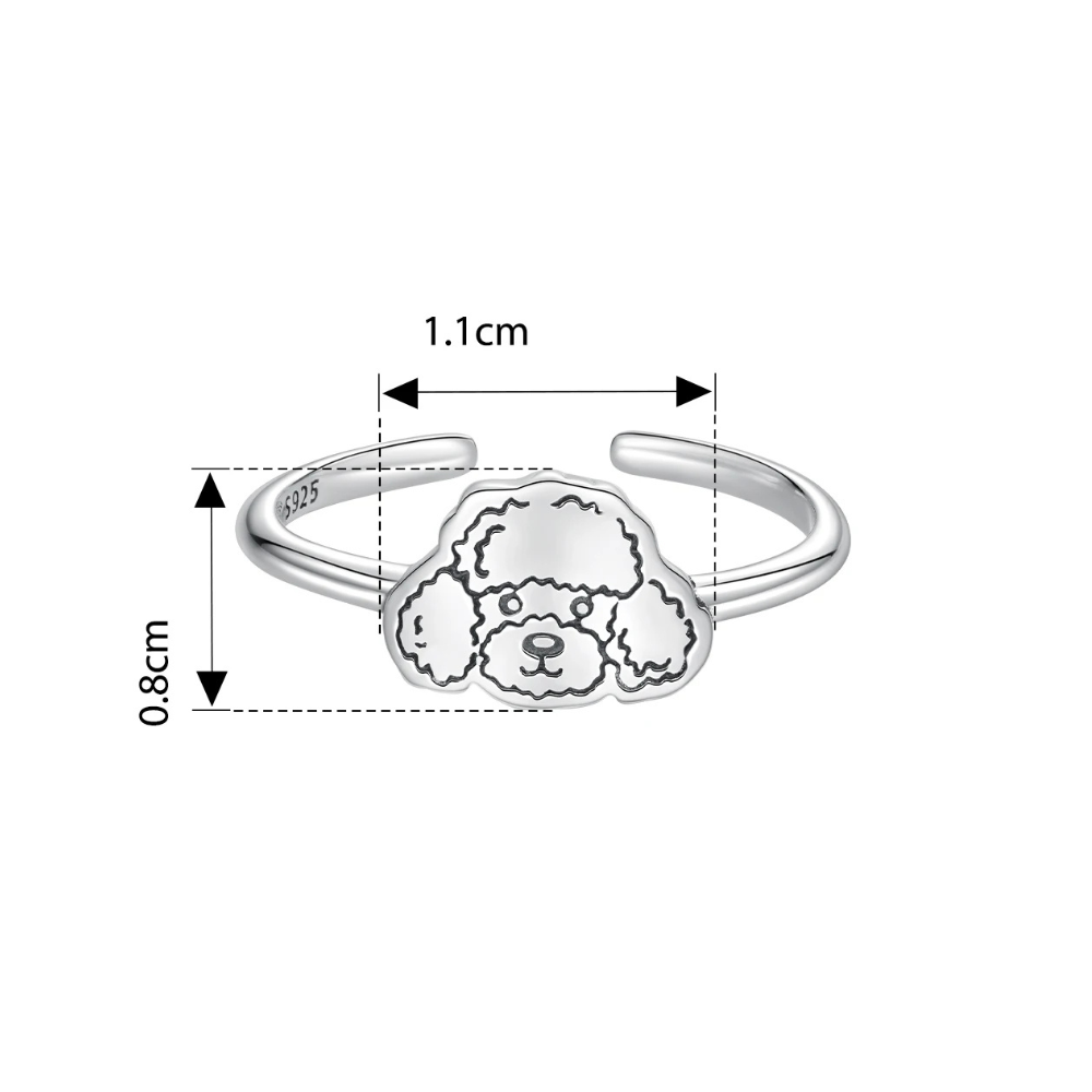 Bague Caniche argent