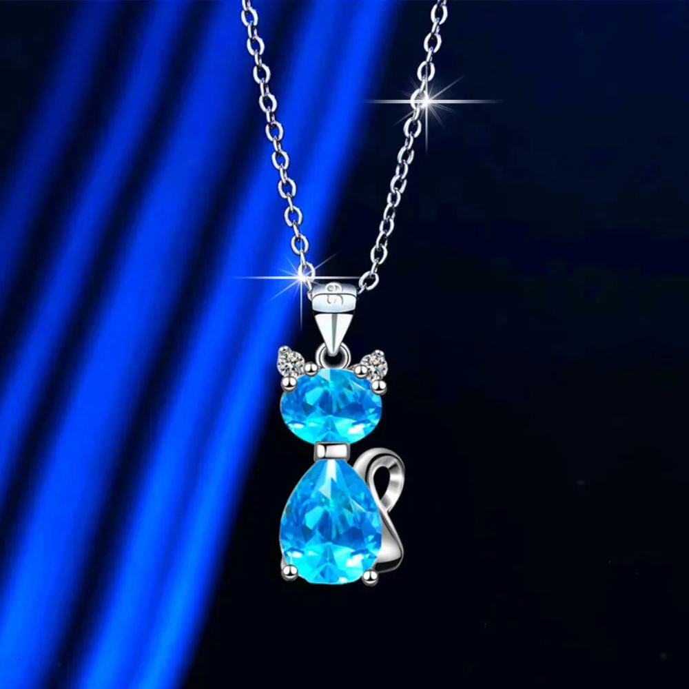 Collier Chat Diamant pendentif