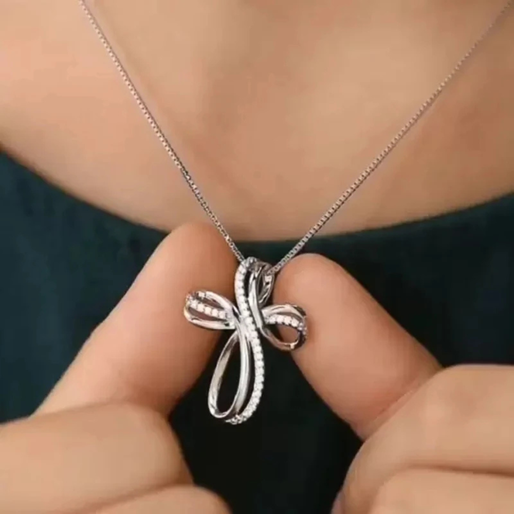 Collier Croix Argent et Brillants femme