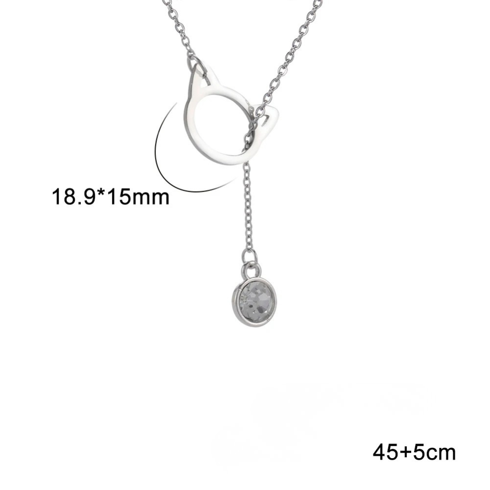 Collier Chat Pendentif strass