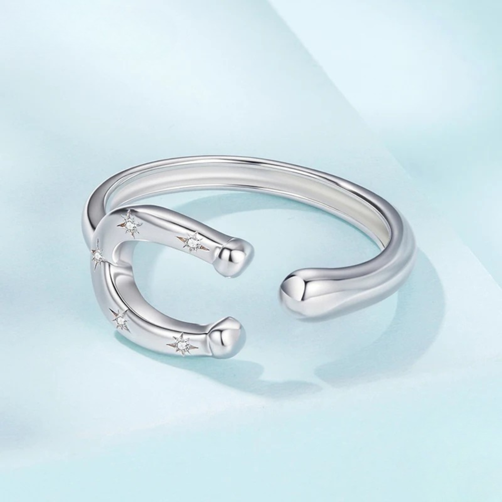 Bague Fer à Cheval Étoile argent