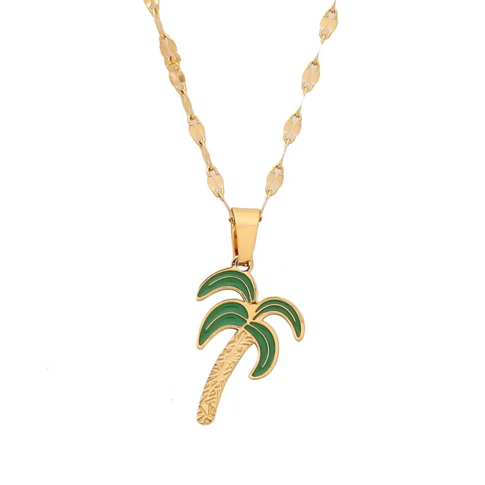Collier Palmier Vert
