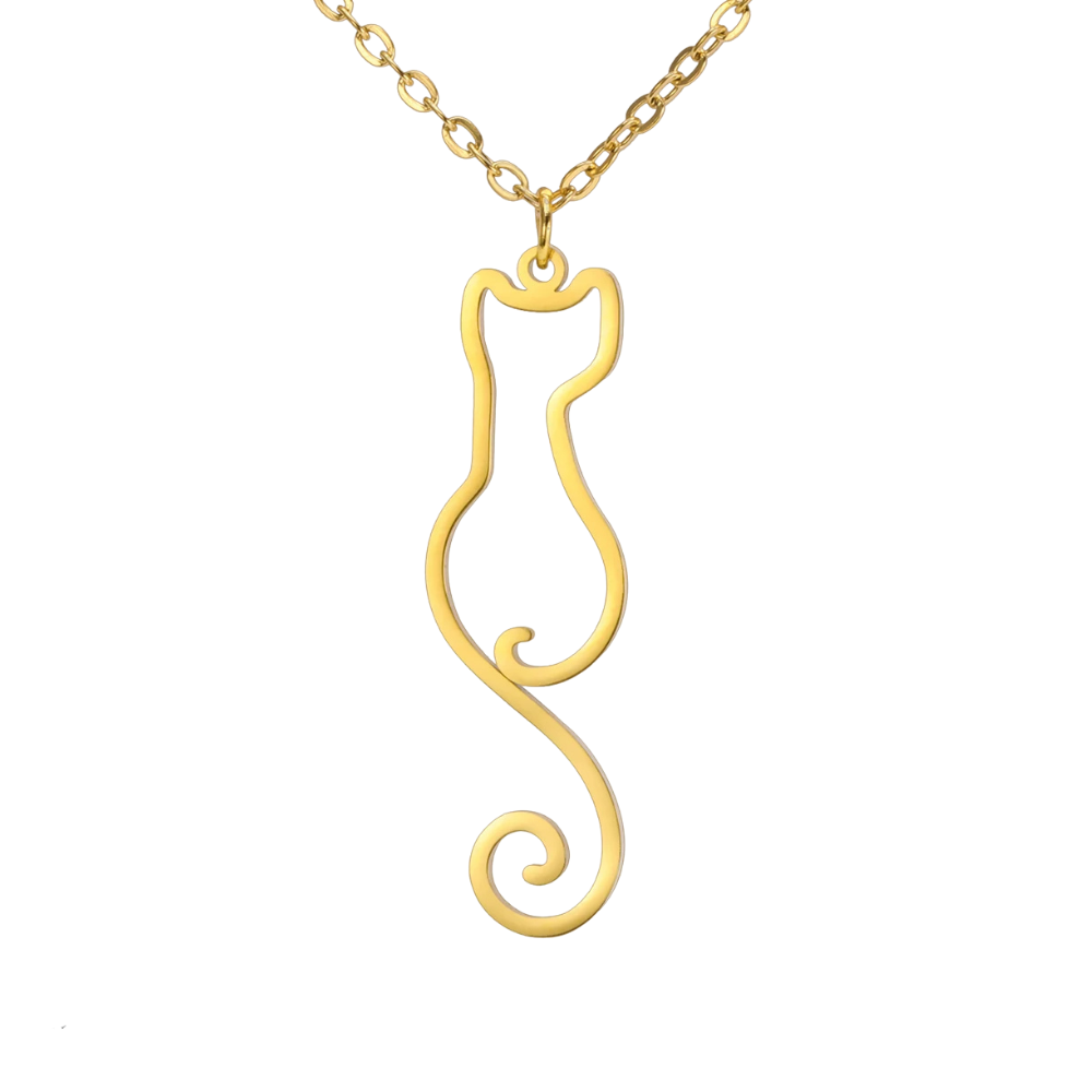 Collier Chat Silhouette