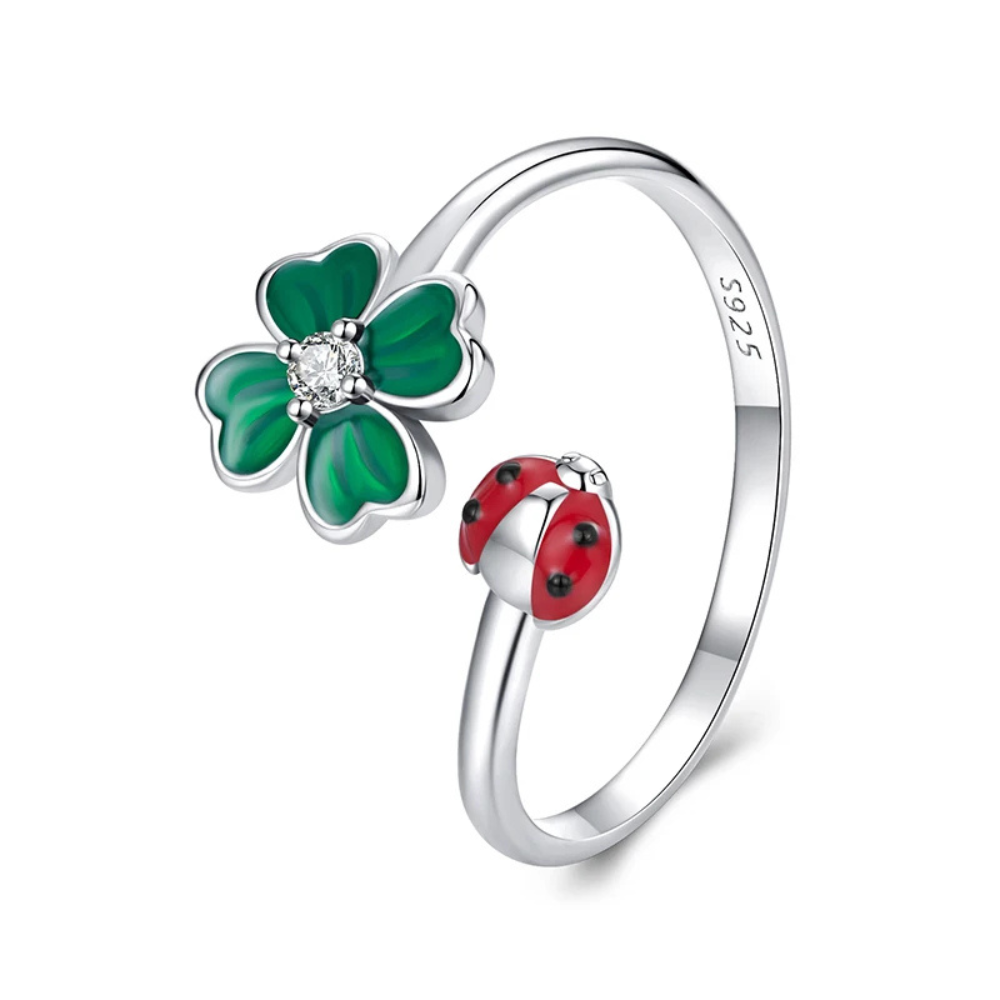 Bague Coccinelle Trèfle