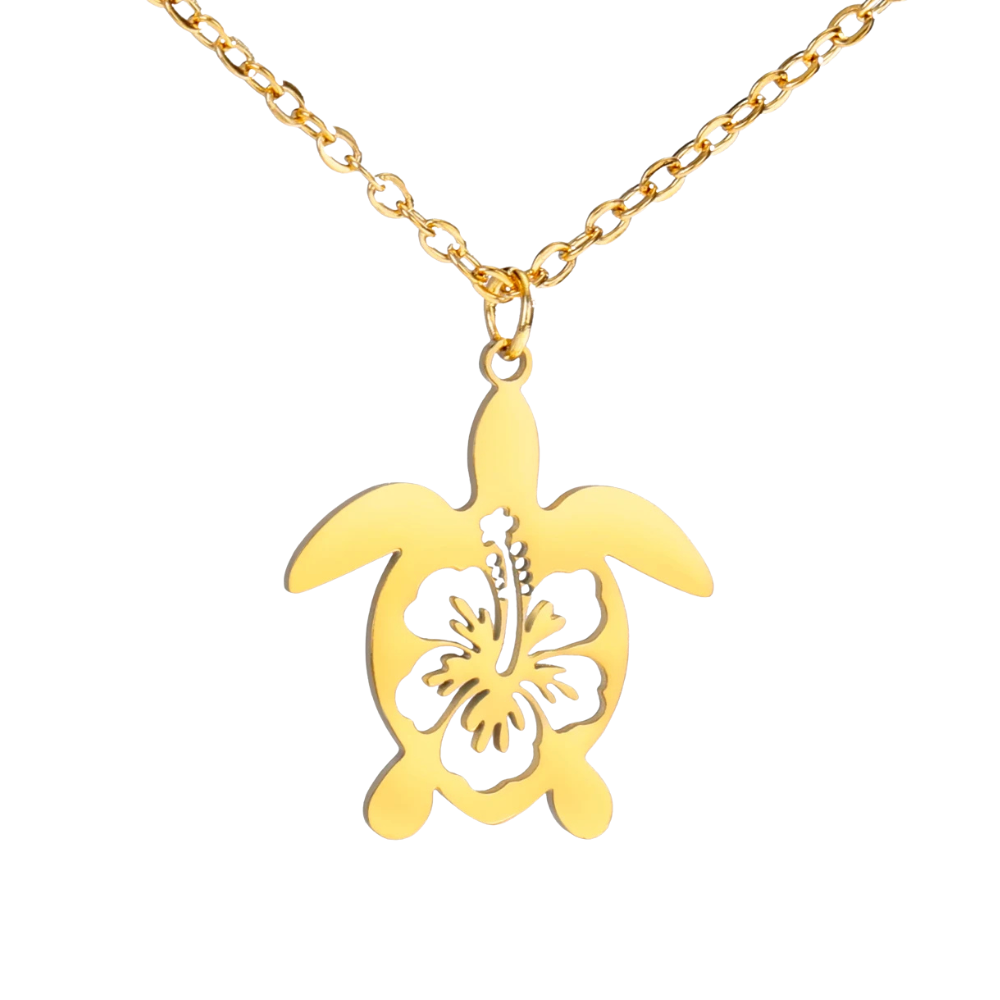 Collier Tortue Floral