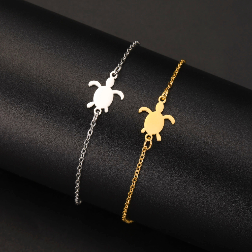 Bracelet Tortue Argent Femme chaine