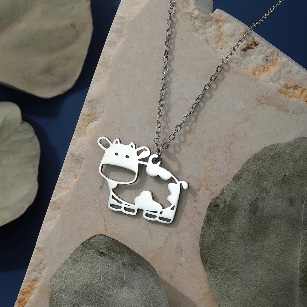 Collier Pendentif Vache argent