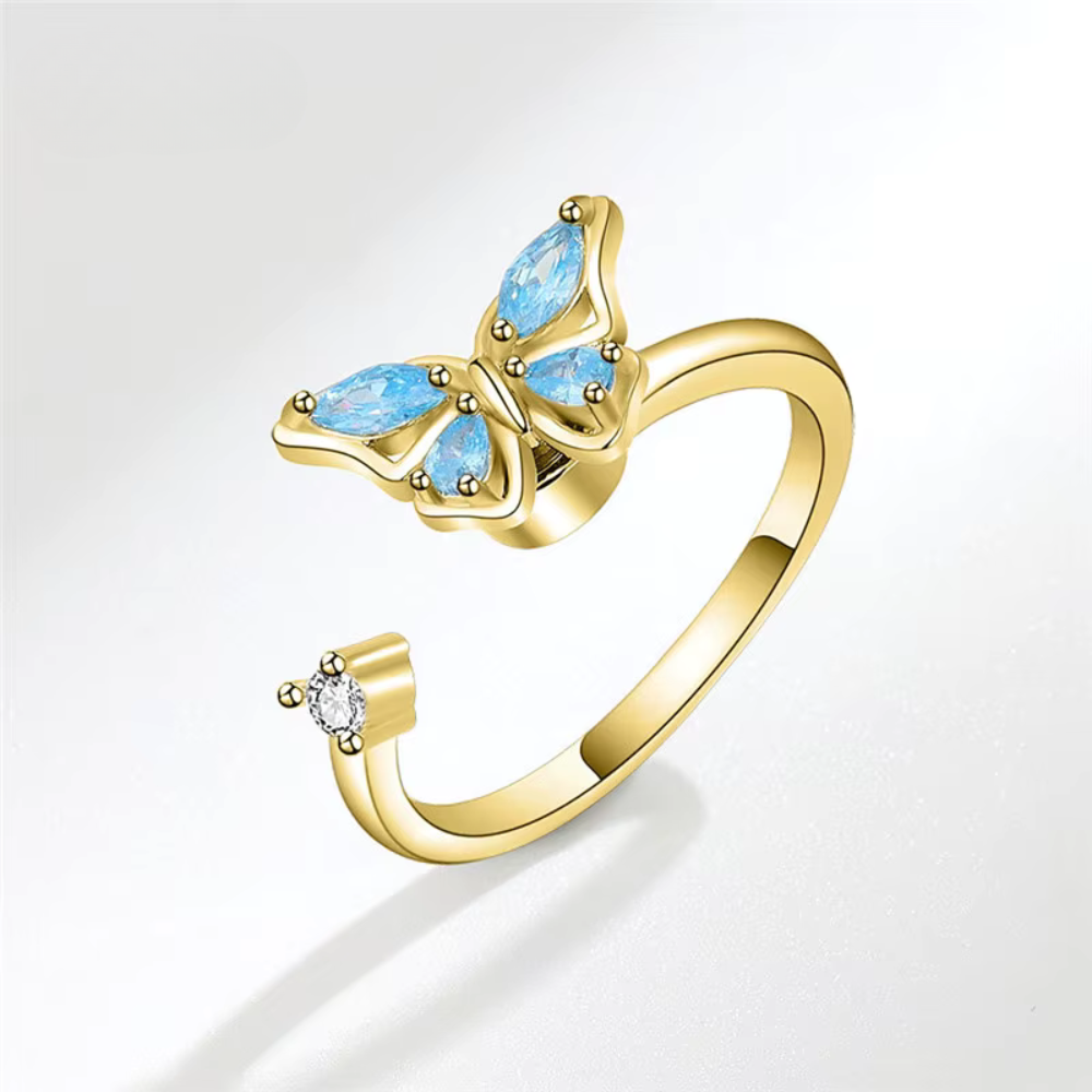 Bague Ailes de Papillon dorée