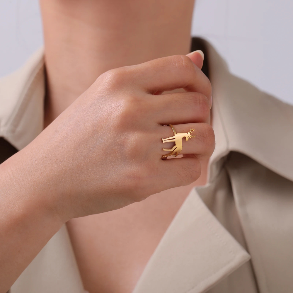 Bague Cerf Femme or