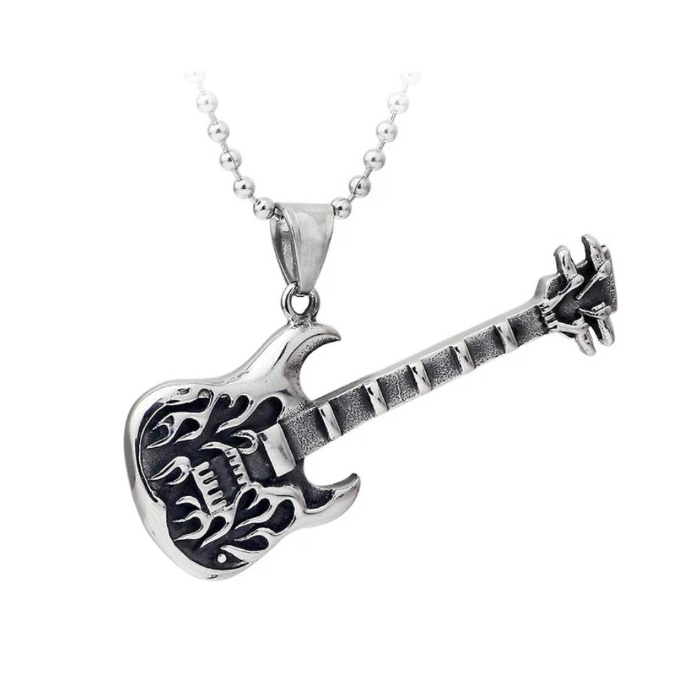 Collier Guitare Flamme