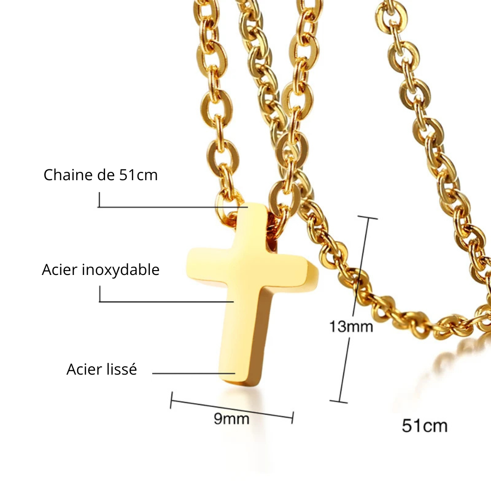 Collier Petite Croix Minimaliste or femme