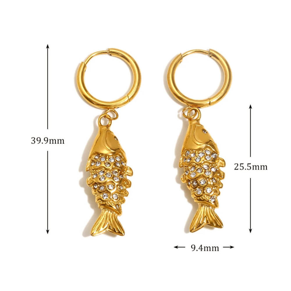 Boucles d'Oreilles Poisson pendent