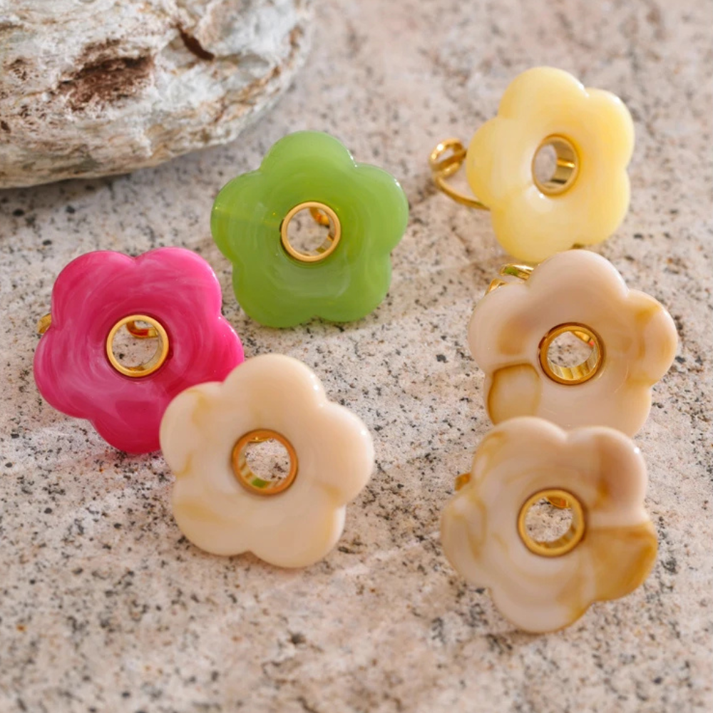 Bague Fleur Résine couleur