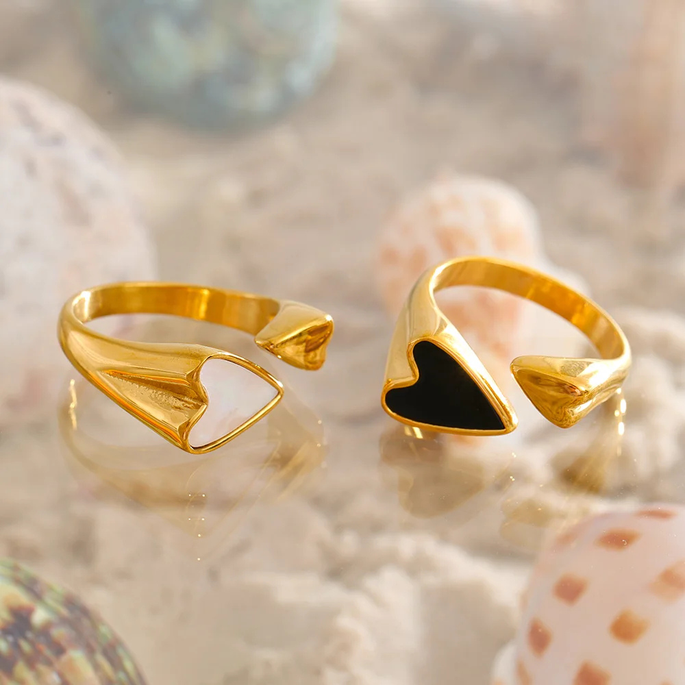 Bague Coeur Nacré doré