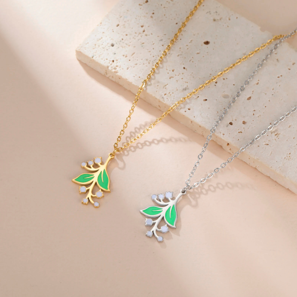 Collier Fleur Muguet pendentif
