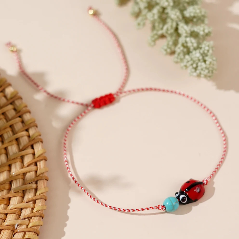 Bracelet Coccinelle Boule Bleue