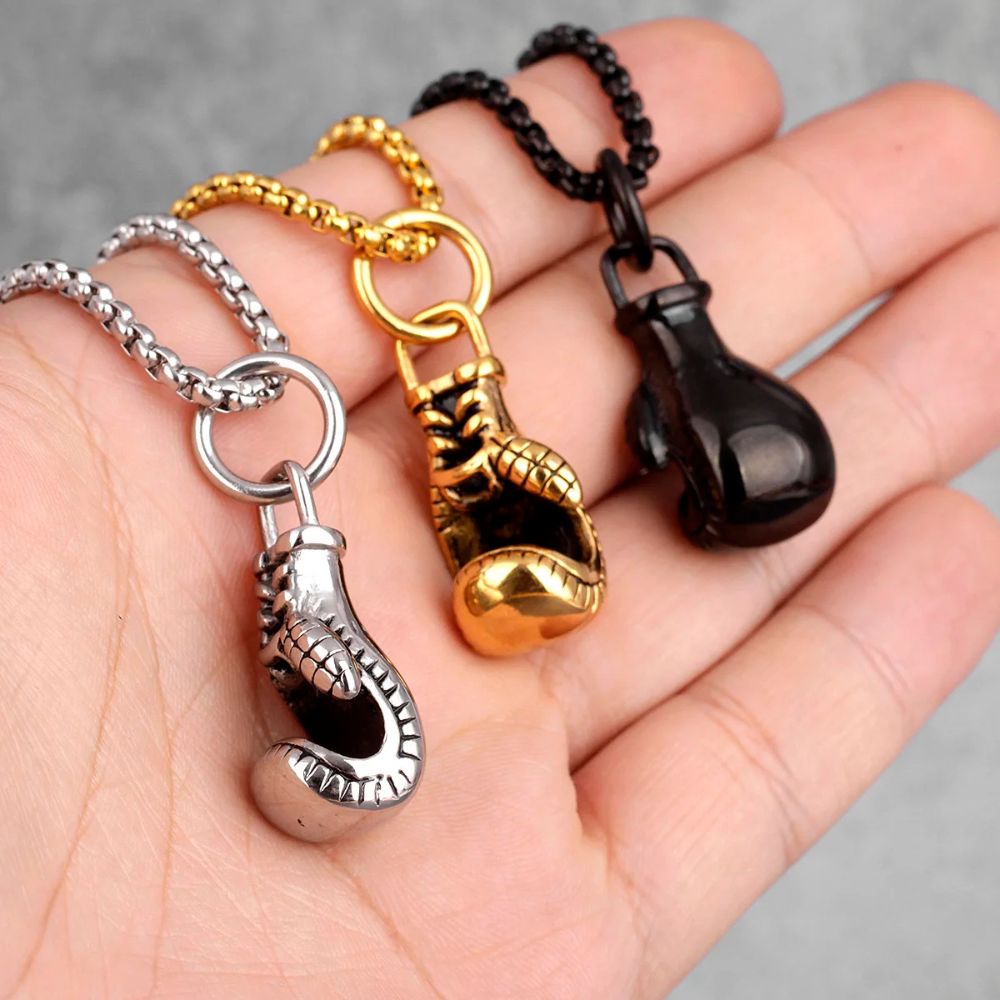 Collier Pendentif Gant de Boxe acier