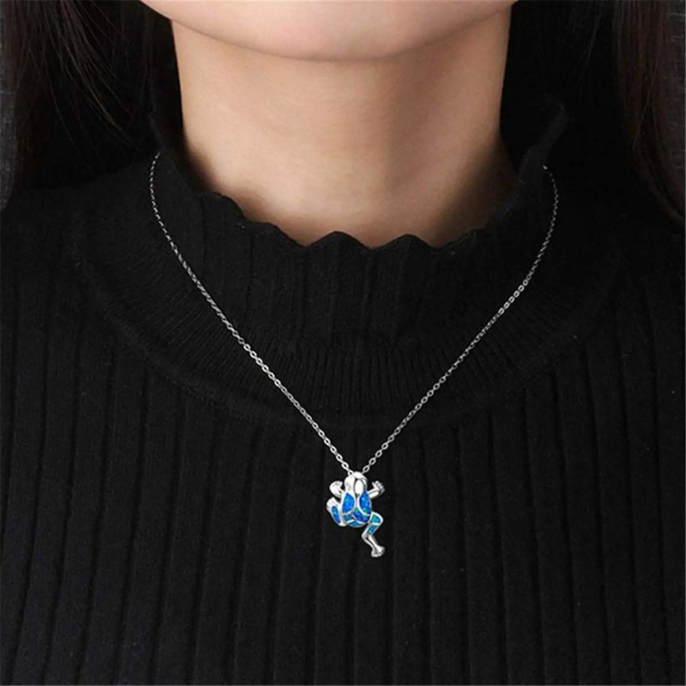 Collier Grenouille Bleue femme