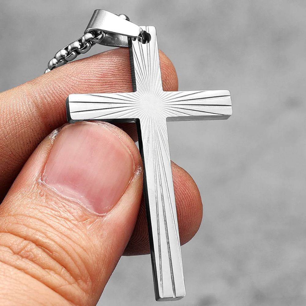 Collier Croix Chrétienne Homme argent