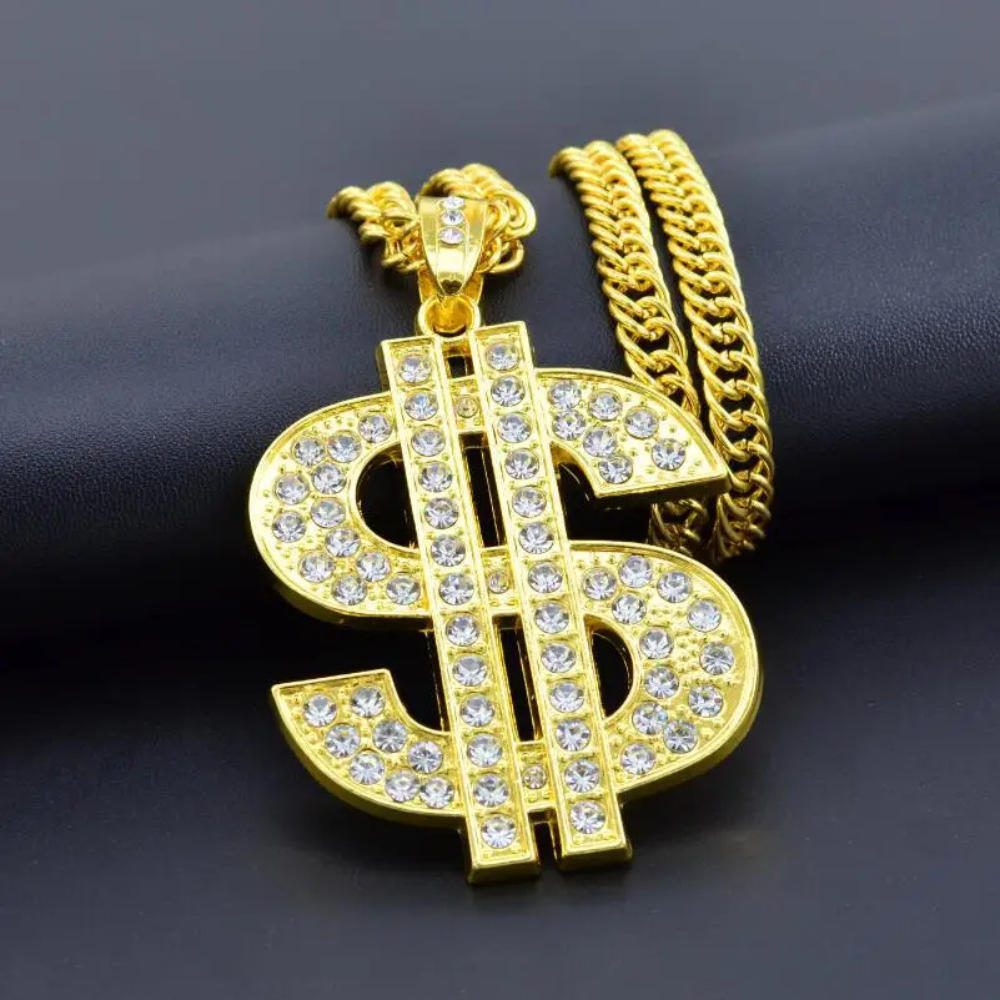 Collier Thug Life Dollar strass