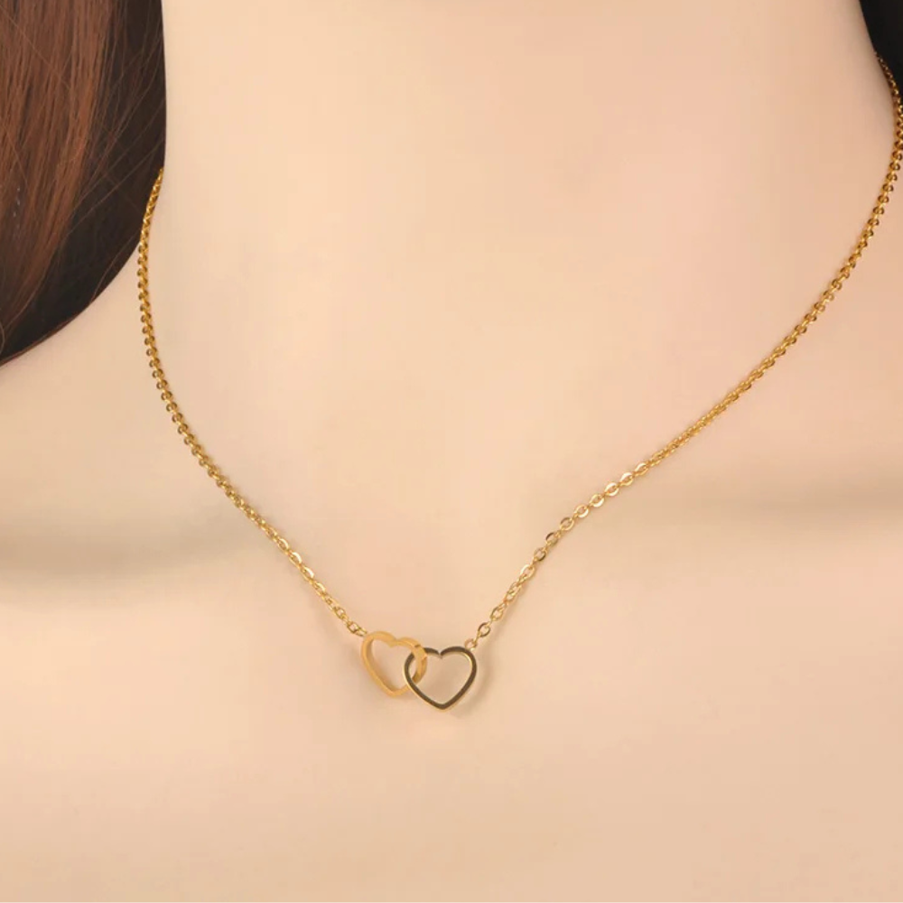 Collier Deux Coeurs entremele