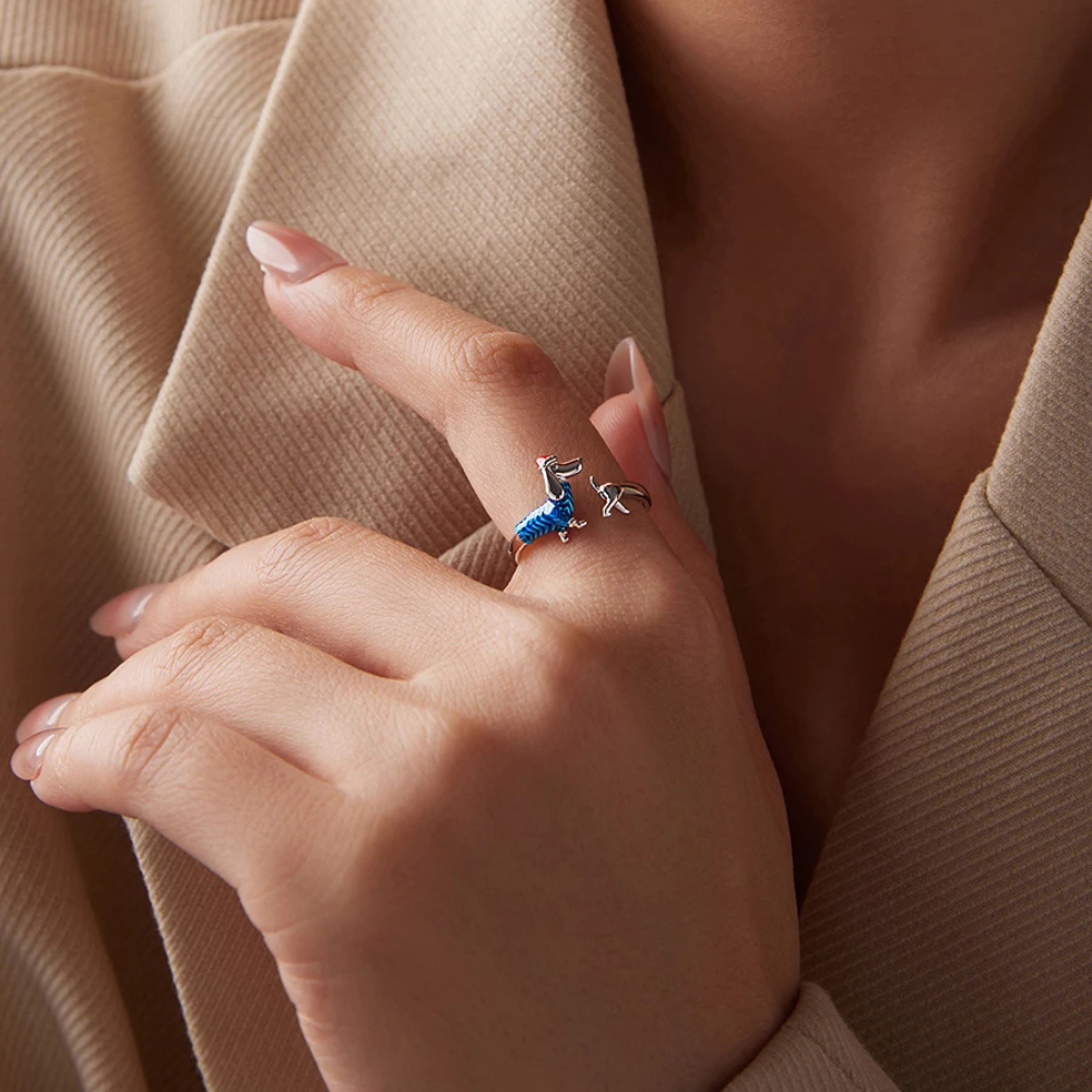 Bague Teckel Habillé argent
