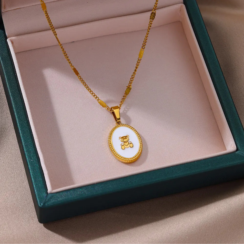 Collier Nounours Nacre blanc