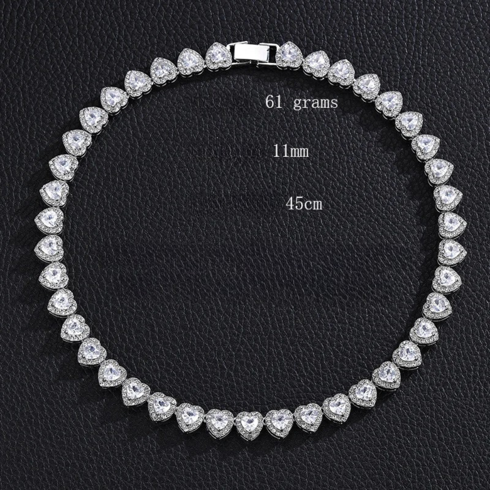 Collier Rivière Diamants Coeur