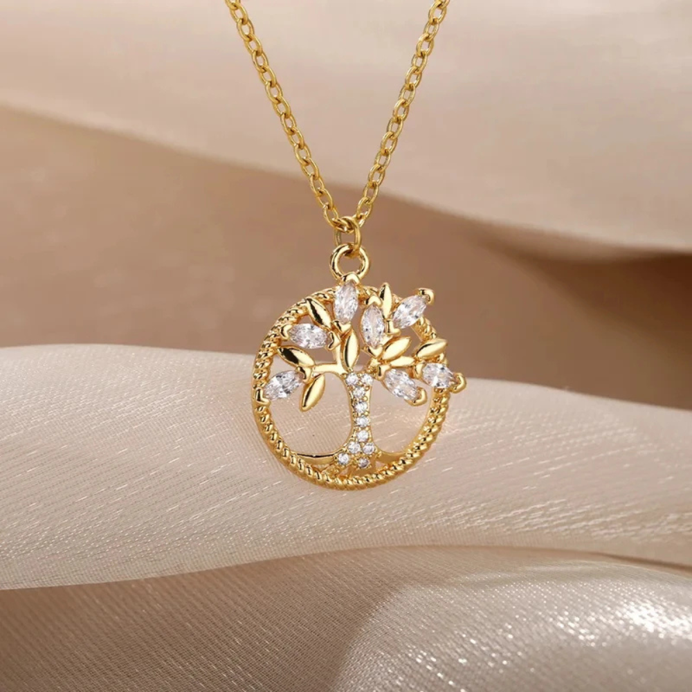 Collier Arbre de Vie couleur Or pendentif