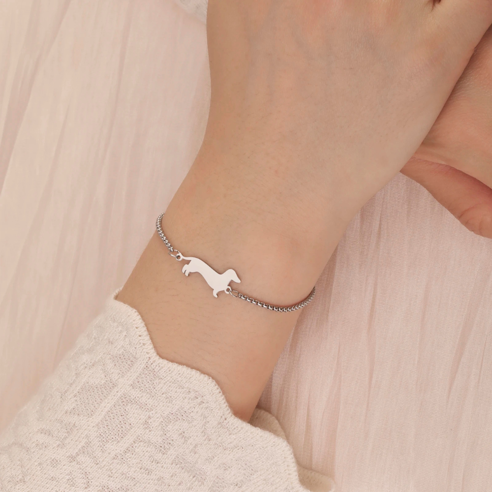 Bracelet Teckel Femme argenté